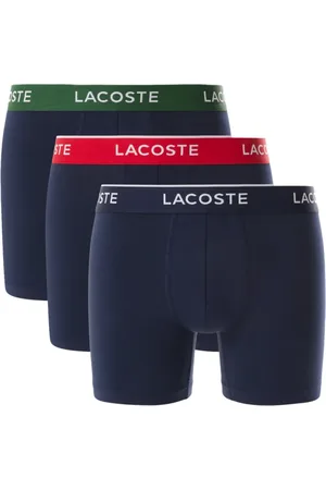 Lacoste Ondergoed, Heren, Blauw, L, Katoen, Katoenen Stretch Boxers - Tripack