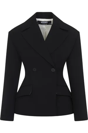 Jacquemus Jassen, Dames, Zwart, S, Wol, Zwarte Wollen Jas