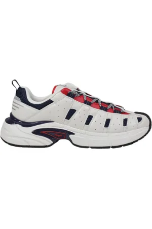 Tommy Hilfiger Schoenen, Heren, Wit, 42 EU, Leer, Vintage-geïnspireerde leren sneakers voor heren