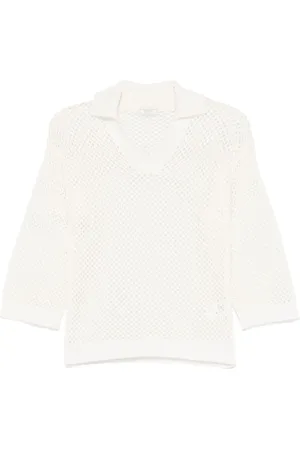 PESERICO SIGN Truien, Dames, Wit, S, Witte Trui Elegante Stijl