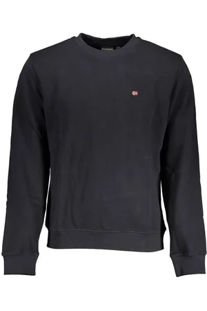 Napapijri Sweatshirts & Hoodies, Heren, Zwart, M, Katoen, Elegant zwart lang mouw sweatshirt