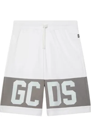GCDS Korte broeken, Heren, Wit, S, Katoen, Witte sportieve shorts dynamisch ontwerp