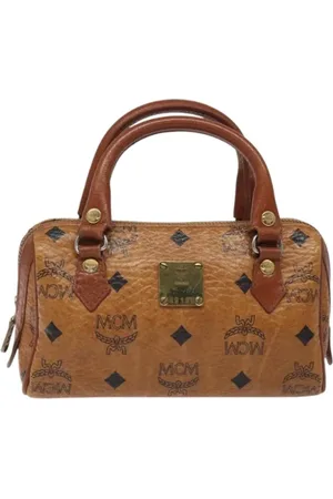 MCM Pre-owned, Dames, Bruin, ONE Size, Leer, Tweedehands leren handtassen