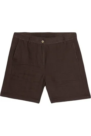 Oltre Korte broeken, Dames, Bruin, 3Xl, Linnen, Korte Broek 100% Linnen