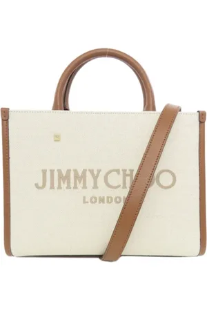 Jimmy Choo Pre-owned, Dames, Wit, ONE Size, Tweedehands Canvas handtassen