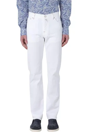 Kiton Broeken, Heren, Wit, W34, Luxe Klassieke Witte Broek