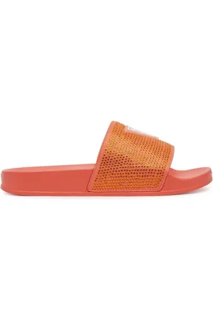 Guess Schoenen, Dames, Oranje, 39 EU, Strandslippers met strass