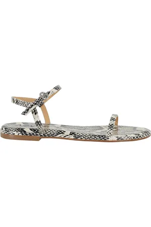 Aeyde Schoenen, Dames, Veelkleurig, 41 EU, Leer, Slangenprint crèmekleurige leren sandaal