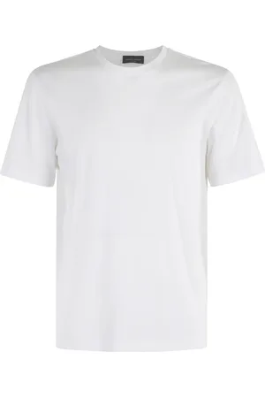 Roberto Collina Tops, Heren, Wit, 3Xl, Katoen, Wit T-shirt met ronde hals