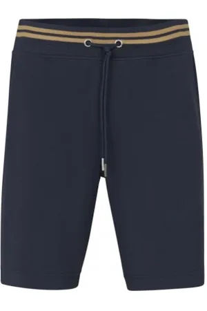 Bugatti Korte broeken, Heren, Blauw, M, Sportieve Stijl Shorts met Gestreept Accent