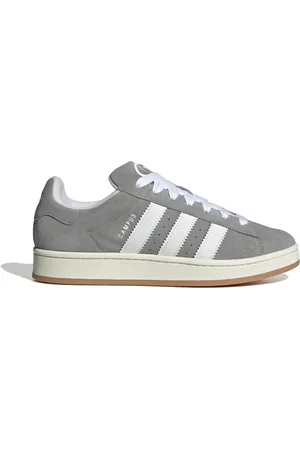 adidas Schoenen, Heren, Grijs, 42 2/3 EU, Leer, Grijze Leren Sneakers Veters Rubberen Zool