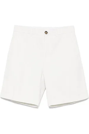 Brunello Cucinelli Korte broeken, Heren, Wit, L, Katoen, Twisted Cotton Gabardine Shorts