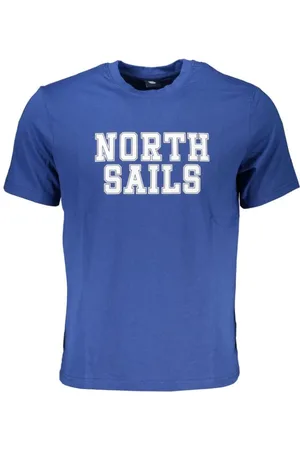 North Sails Tops, Heren, Blauw, XL, Katoen, Blauw Katoen Print Logo T-Shirt
