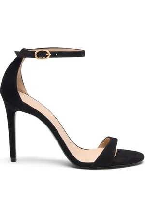 Stuart Weitzman Schoenen, Dames, Zwart, 37 1/2 EU, Nudist II Sandal 100