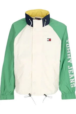 Tommy Hilfiger Sport, Heren, Veelkleurig, M, Polyester, Kleur Blok Windjack Kustgroen