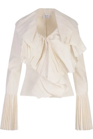Alexander McQueen Blouses & Shirts, Dames, Wit, S, Wit Papier Viscose Samenstelling Mode