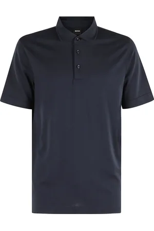 HUGO BOSS Tops, Heren, Blauw, M, Katoen, Donkerblauw Poloshirt