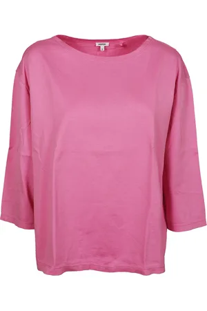 Aspesi Tops, Dames, Roze, S, Katoen, Roze boothals top