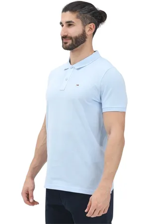 Tommy Hilfiger Tops, Heren, Blauw, S, Katoen, Heldere Blauwe Polo Shirt Klassiek Logo