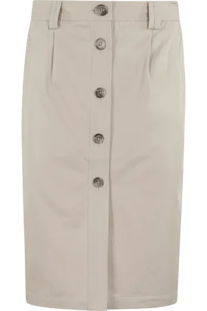 ANINE BING Rokken, Dames, , S, Katoen, Taupe Knielengte Zaire Rok