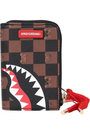 Sprayground Accessoires, unisex, Bruin, ONE Size, Peeking Character Check Portemonnee Bruin