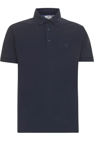 Etro Tops, Heren, Blauw, S, Katoen, Blauw Poloshirt met Geborduurd Logo