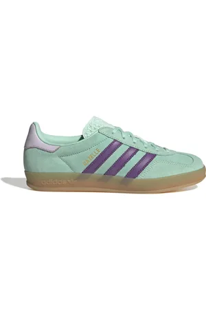 adidas Schoenen, Dames, Groen, 37 1/3 EU, Suède, Groene Sneakers Nabuk Vetersluiting Rubberen Zool