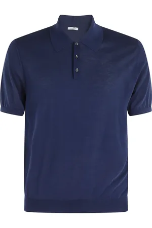 Malo Tops, Heren, Blauw, L, Katoen, Blauw Katoenen Polo Shirt