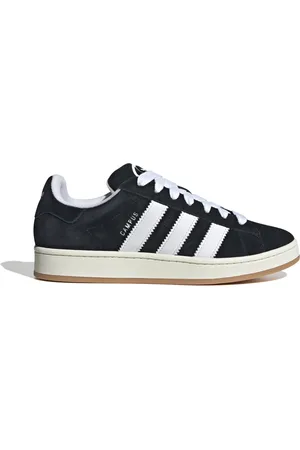 adidas Schoenen, Heren, Zwart, 40 2/3 EU, Leer, Zwarte Leren Sneakers Vetersluiting Regular Fit