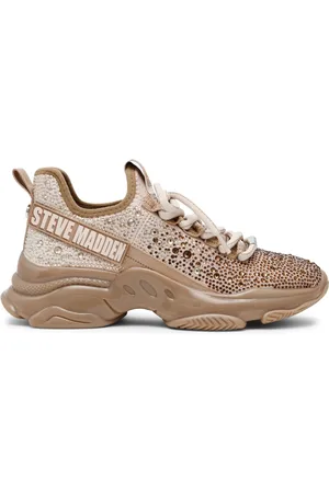 Steve Madden Schoenen, Dames, Bruin, 40 EU, Gouden Sneakers voor een stijlvolle look
