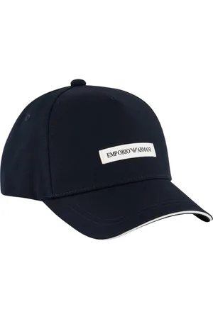 Emporio Armani Accessoires, unisex, Blauw, ONE Size, Katoen, Nachtblauwe Baseballpet met Contrastdetail