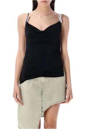 COPERNI Tops, Dames, Zwart, S, Polyester, Elegante Draperende Gala Top