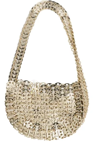 Paco rabanne Tassen, Dames, Geel, ONE Size, Maan Mini Tas