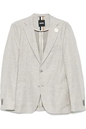 HUGO BOSS Jassen, Heren, , 2Xl, Linnen, Gemengd Linnen Jas met 2 Knopen