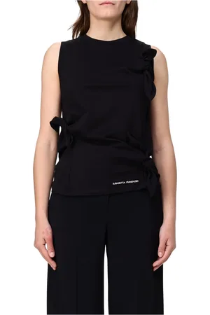 Elisabetta Franchi Tops, Dames, Zwart, L, Stijlvolle Tanktop voor Vrouwen
