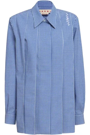 Marni Blouses & Shirts, Dames, Blauw, S, Katoen, Casual Katoenen Overhemd voor Mannen