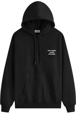 Drôle de Monsieur Sweatshirts & Hoodies, Heren, Zwart, L, Katoen, Stijlvolle Hoodie met Iconische Slogan