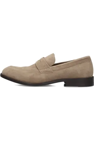 HUGO BOSS Schoenen, Heren, , 41 EU, Linnen, Taupe Formele Schoenen Limber Stijl