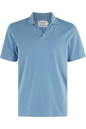 MC2 SAINT BARTH Tops, Heren, Blauw, S, Katoen, Blauw Piquet Polo Shirt