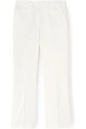 Motivi Broeken, Dames, Wit, 2Xl, Katoen, Kick-Flare Broek van Technisch Katoen
