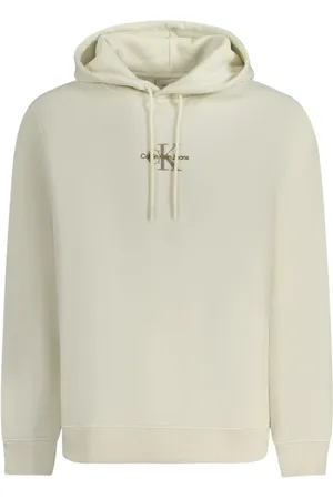 Calvin Klein Sweatshirts & Hoodies, Heren, Wit, XL, Katoen, Stijlvolle katoenen sweater