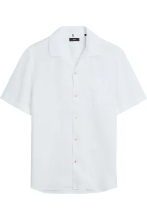 Cinque Tops, Heren, Blauw, XL, Linnen, Heren Linnen-Mix Wit Overhemd