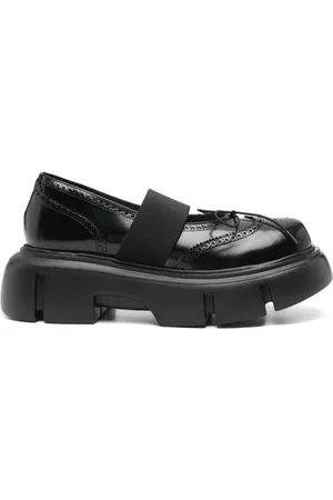 Simone Rocha Schoenen, Dames, Zwart, 37 EU, Ballet Brogues Platform Schoenen