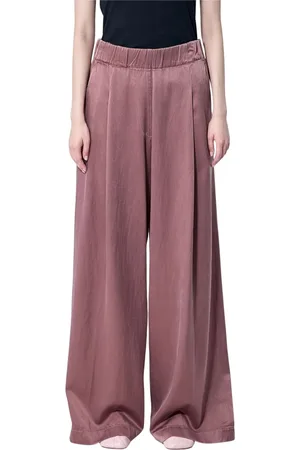 DRIES VAN NOTEN Broeken, Dames, Rood, S, Zachte elastische broek met zakken