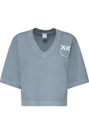 Pinko Tops, Dames, Blauw, M, Blauwe Trapeze T-shirts en Polos