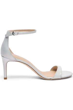 Stuart Weitzman Schoenen, Dames, Wit, 38 1/2 EU, Nudist II Sandal 75