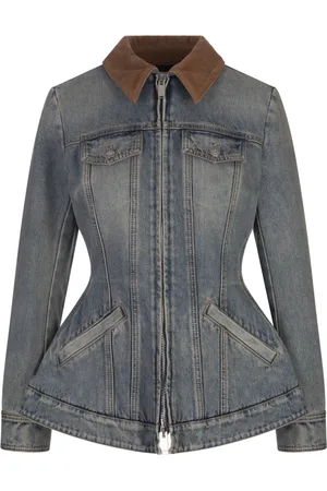 Alexander McQueen Jassen, Dames, Blauw, XS, Katoen, Blauw Katoenen Stijlvolle Shirt