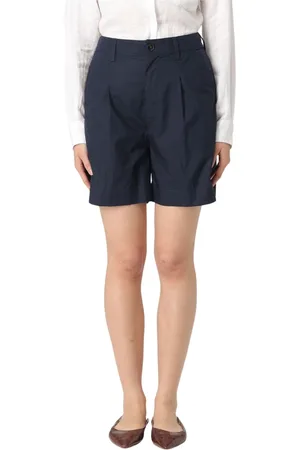 Woolrich Korte broeken, Dames, Blauw, W31, Popline Shorts voor Stijlvolle Zomerlook