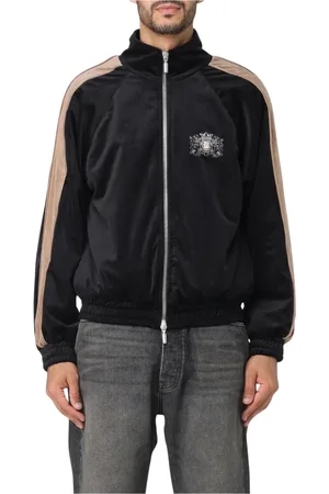 Rhude Jassen, Heren, Zwart, M, Katoen, Zwart Velours Trainingsjack Crest Detail