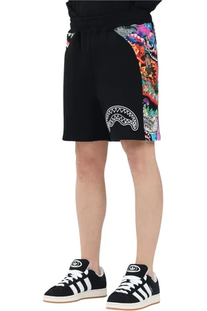Sprayground Korte broeken, Heren, Zwart, XL, Graffiti Style Sportieve Zwarte Shorts